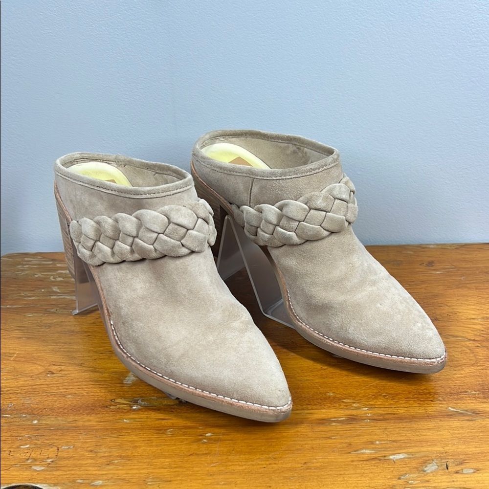Dolce Vita Tan Braided Mules Classic Suede Design